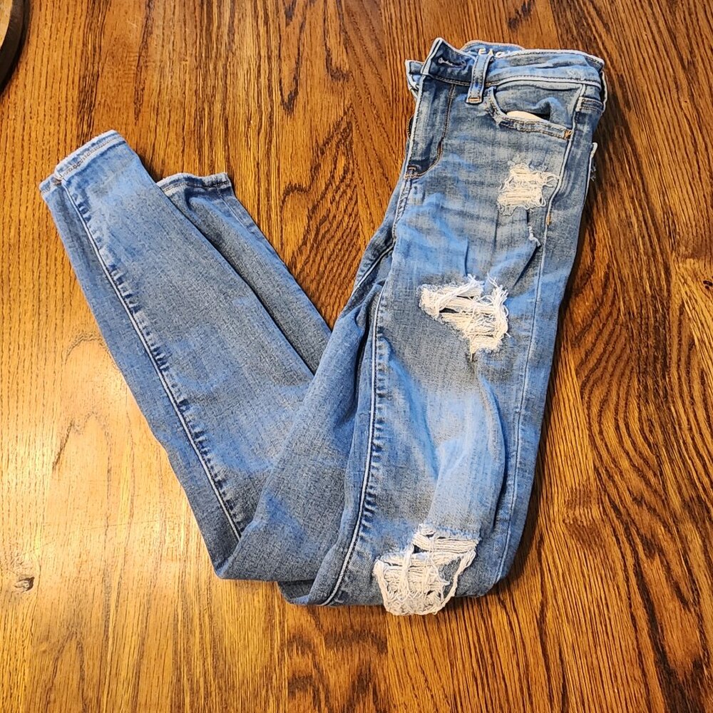 American Eagle Jeggings Distressed Size 000